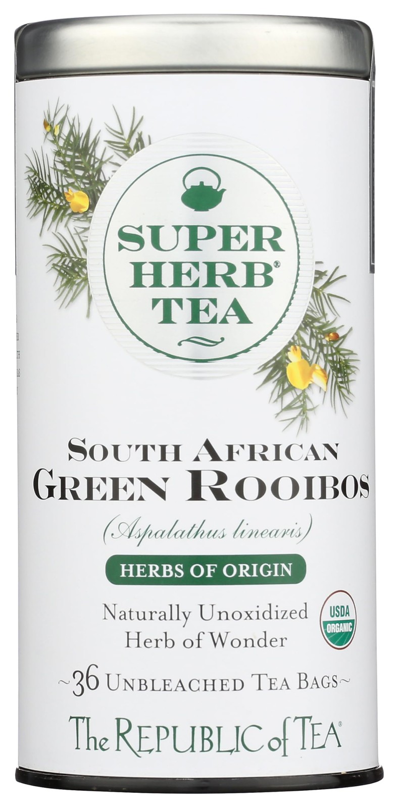 The Republic of Tea — Organic South African Green Rooibos SuperHerb Tea Tin, …