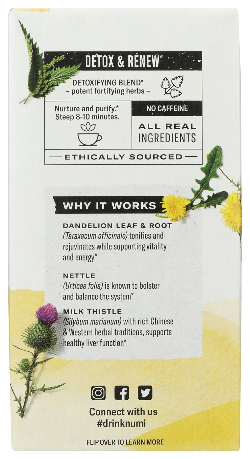 Numi Herbal Tea Dandelion Detox Organic 16 Bags Bag 3 Pack