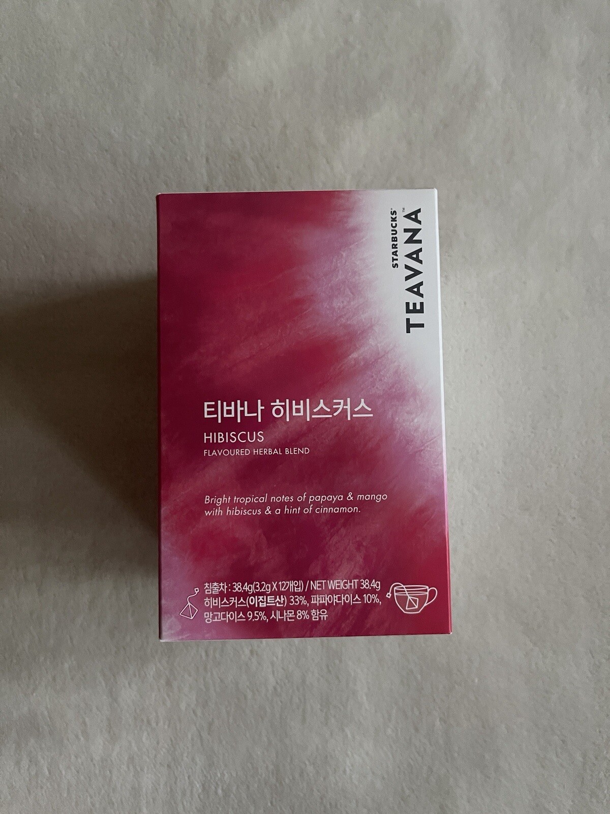Starbucks Teavana Hibiscus Flavoured Herbal Tea Bag Blend 3.2g*12pcs Korea