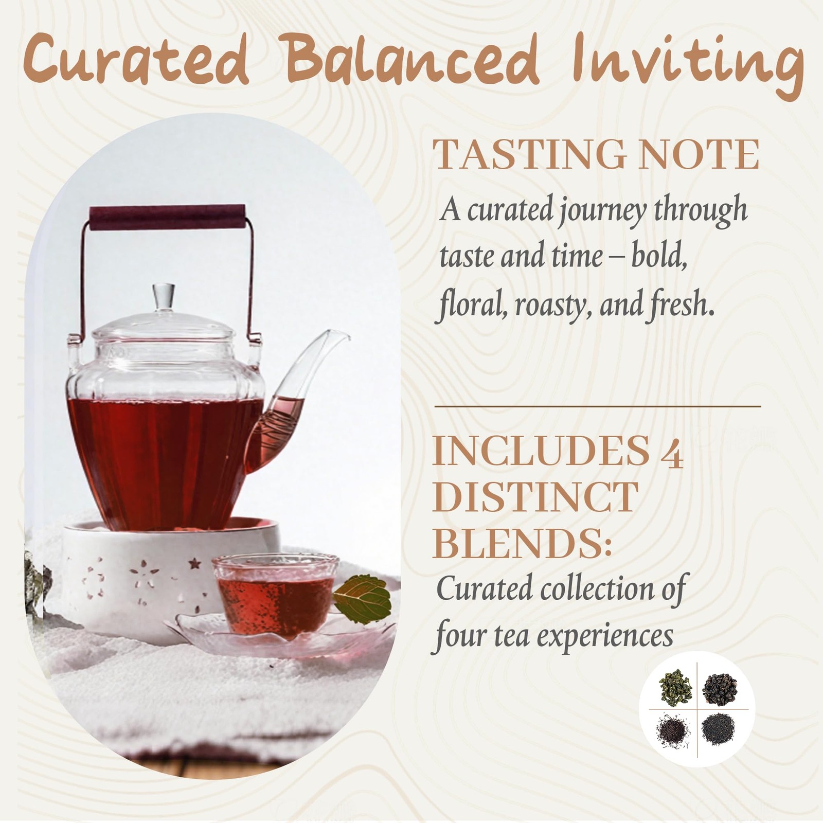 24 PCS Tea Pods Variety Pack 4 Flavors Compatible With Keurig 2.0 Brewers