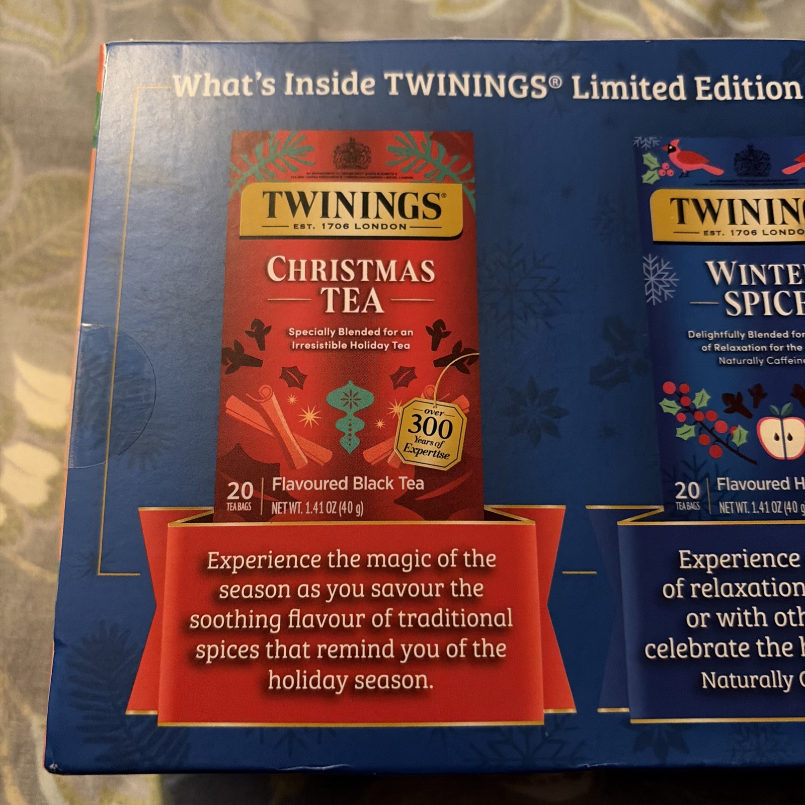Twinings Winter Tea Collection 60CT Winter Spice Gingerbread Joy Christmas Tea