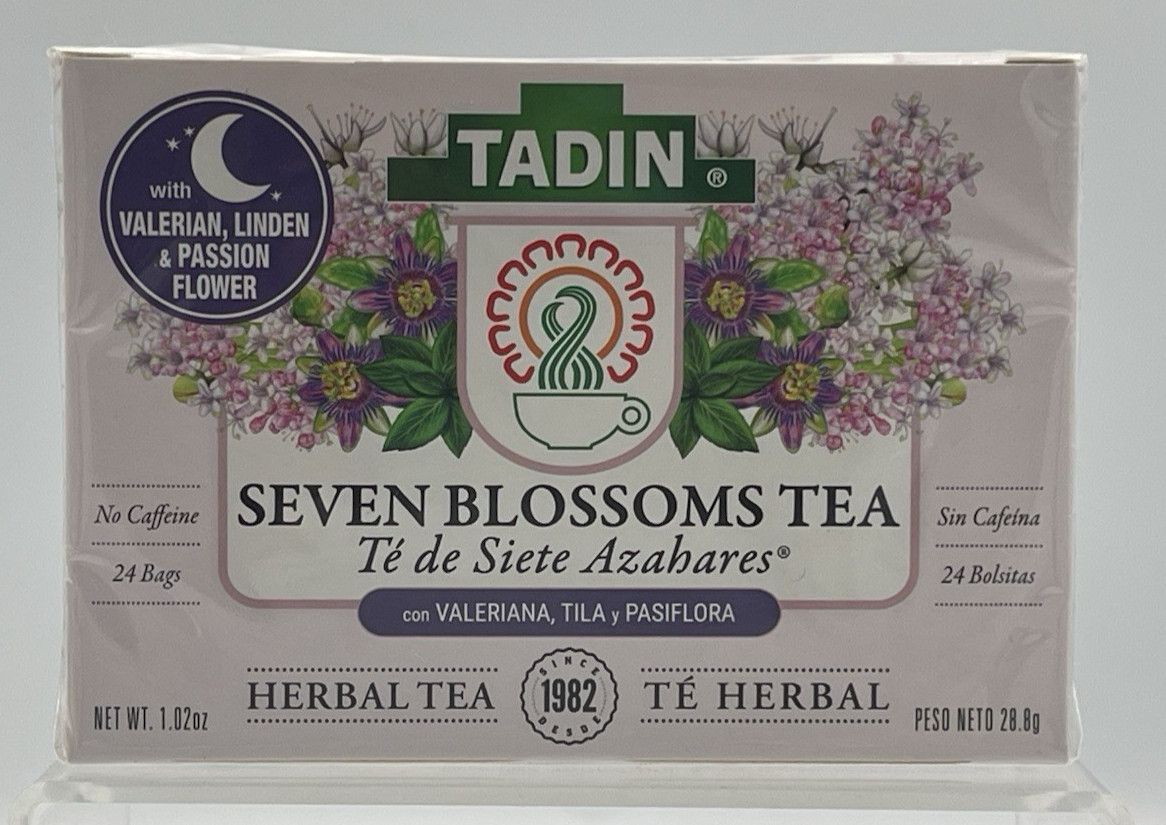 Lot of 2 Tadin Seven Blossoms Herbal Tea 48 Bags Caffeine Free EXP 06/27