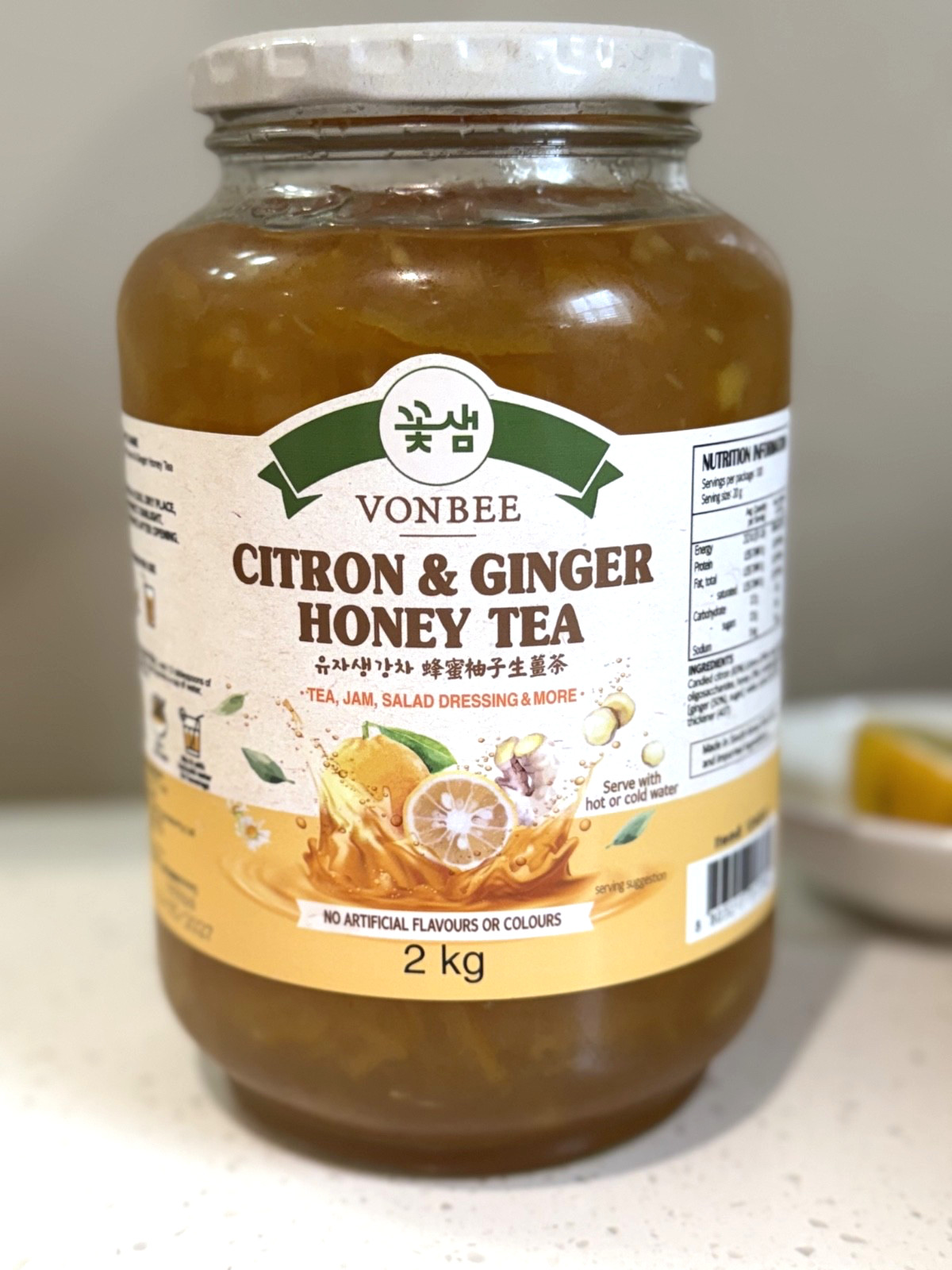 NEW Vonbee Citron & Ginger Honey Tea 2kg Jam Salad Dressing (Expiry Date 2027)!