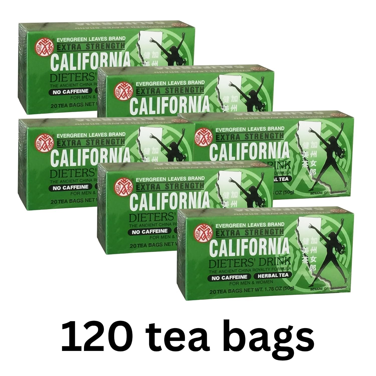 Herbal Tea 120 Bags 6 Pack Caffeine Free Detox Digestive Support