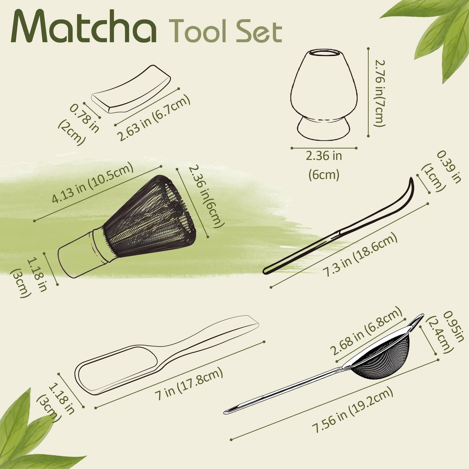 6 Pcs Matcha Whisk Set, Japanese Ceremonial Matcha Making Tools Kit for Bambo…