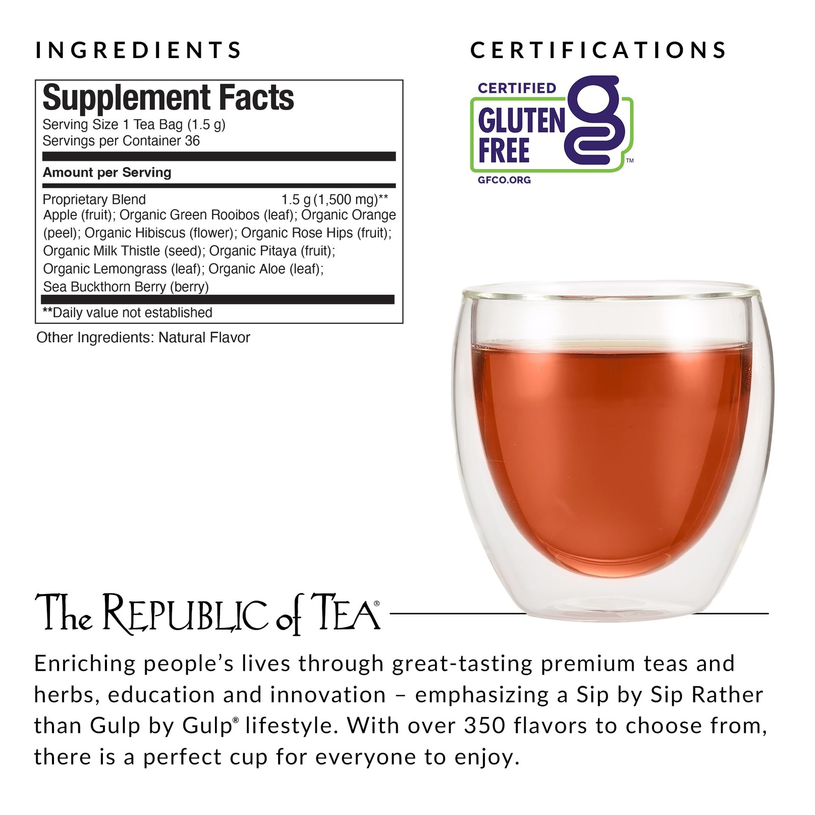 Herbal Tea Bags Clean Beauty Berry Aloe 36 Count – Not for Pregnancy
