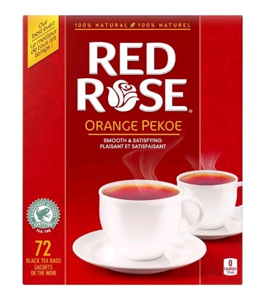 Red Rose Orange Pekoe Tea Bags 72ct, (Imported from Canada)