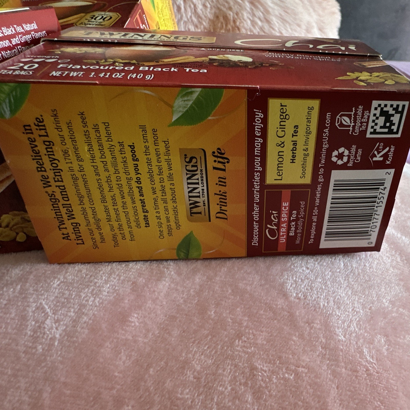 Twinings Chai Black Tea Bags, Cinnamon Cardamom Clove Ginger, 20ct 1.41oz