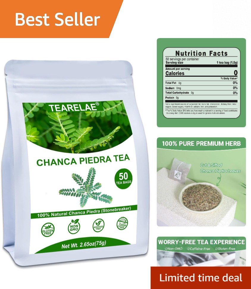 50 Count Chanca Piedra Tea Bags – Natural Herbal Remedy for Cleanse and Health