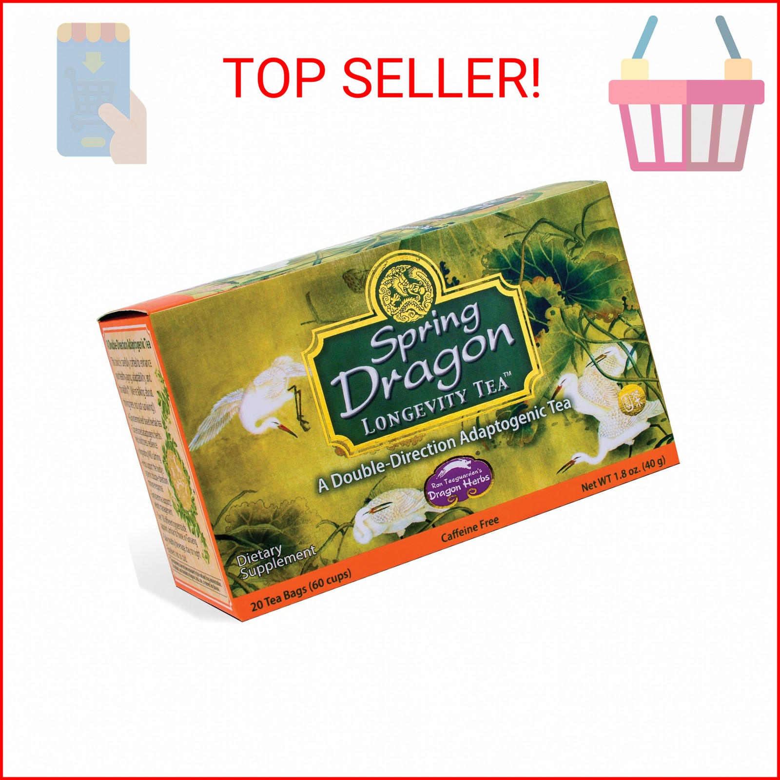 Dragon Herbs Spring Dragon Longevity Tea – Adaptogenic Gynostemma Leaf Herbal Te