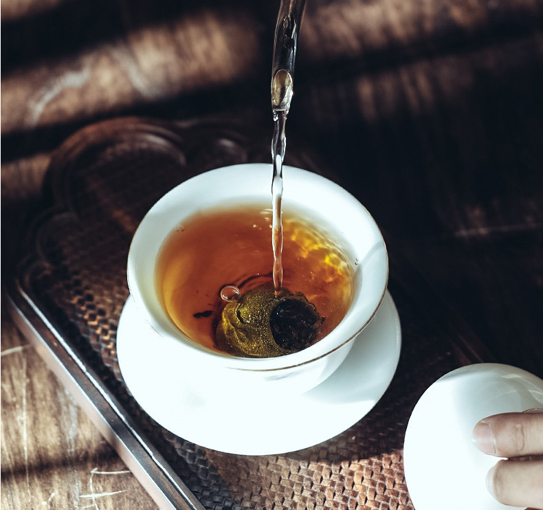 10 Years Yunnan Puerh Tea Xinhui Chenpi Puer Tea Small Green Citrus Tea 小青柑陈年普洱茶
