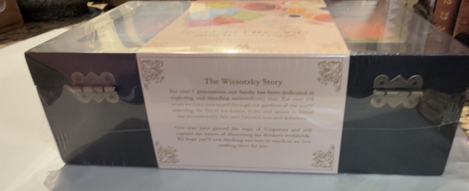 Wissotzky Tea Wooden Box 120 TEA BAGS • 6 FLAVORS TEA COLLECTION 7.46 oz