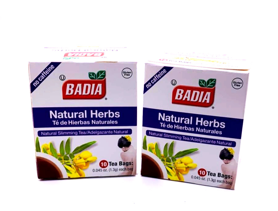2x Badia Natural Herbs Tea Caffeine Free Herbal Tea Cassia Acutifolia 10 Bags