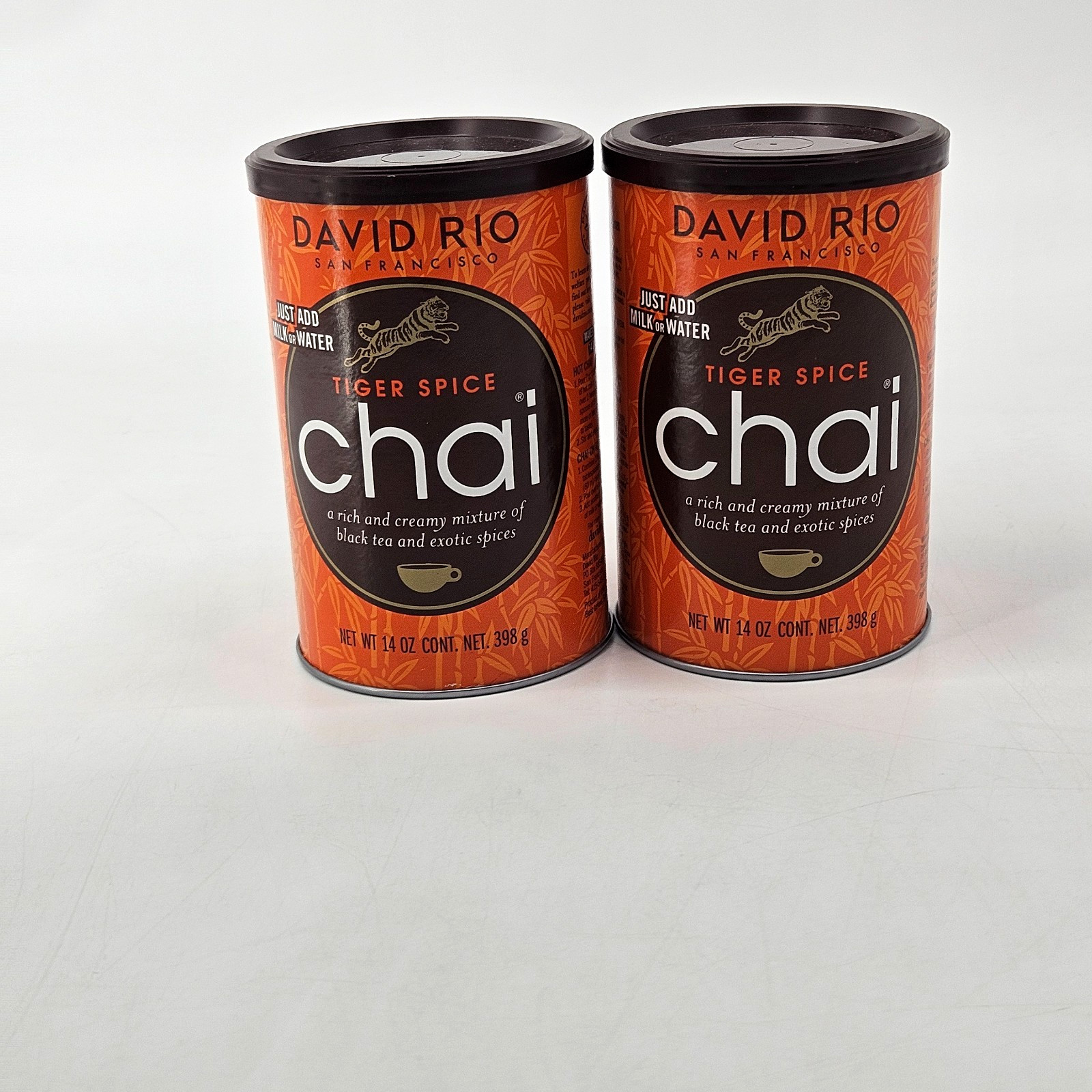 David Rio Tiger Spice Chai Powder Mix Drink 14 Oz Lot of 2 Exp July 2026 26