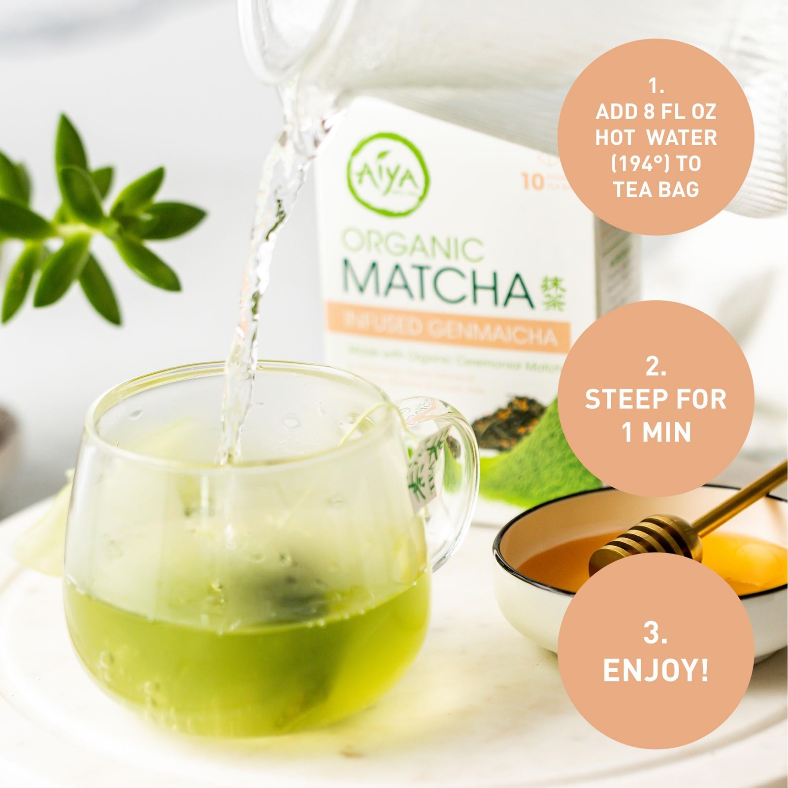 Aiya Organic Matcha Infused Genmaicha | Organic Ceremonial Matcha Green Tea, …