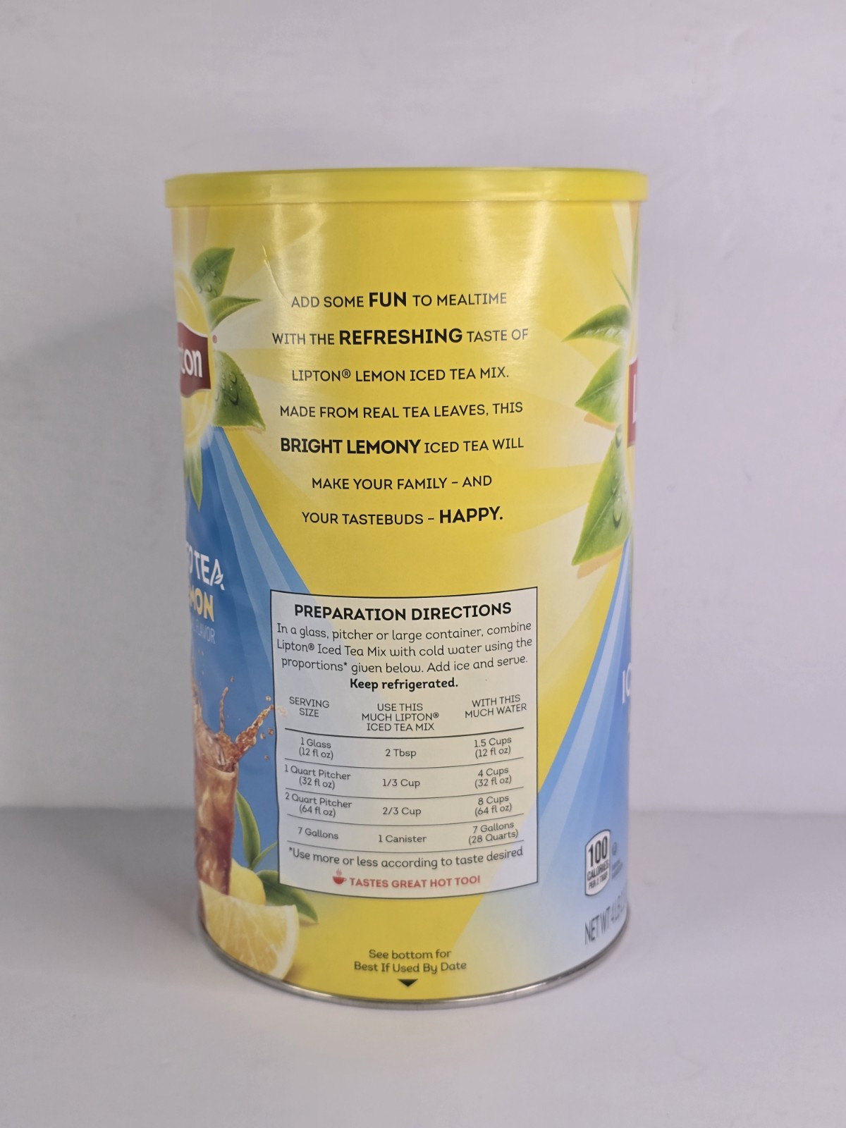Lipton Lemon Powdered Iced Tea, Sweetened, Makes 28 Quarts