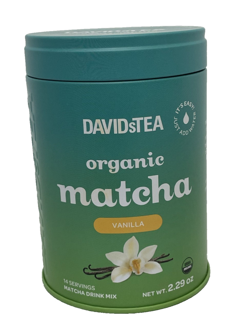 DavidsTea Vanilla Organic Matcha 2.29 Oz. Drink Mix Vegan Low Caffeine
