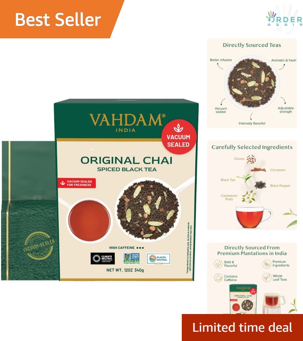 Masala Chai Tea Loose Leaf 12oz Indian Spiced Black Tea 170+ Cups