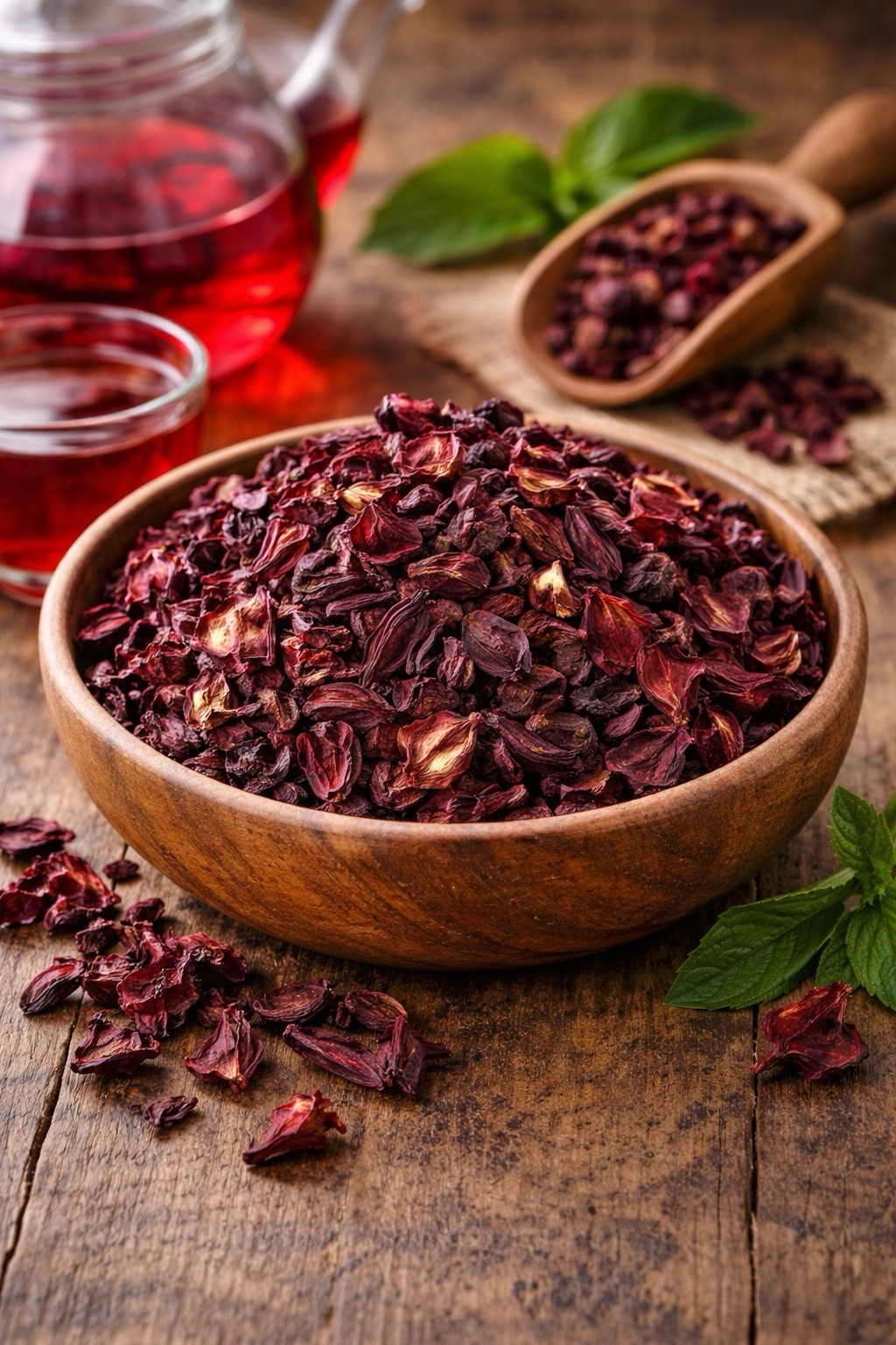 100%Premium Dried Loose Leaf Hibiscus Flowers Cut & Sifted, Flor de Jaimaica Tea