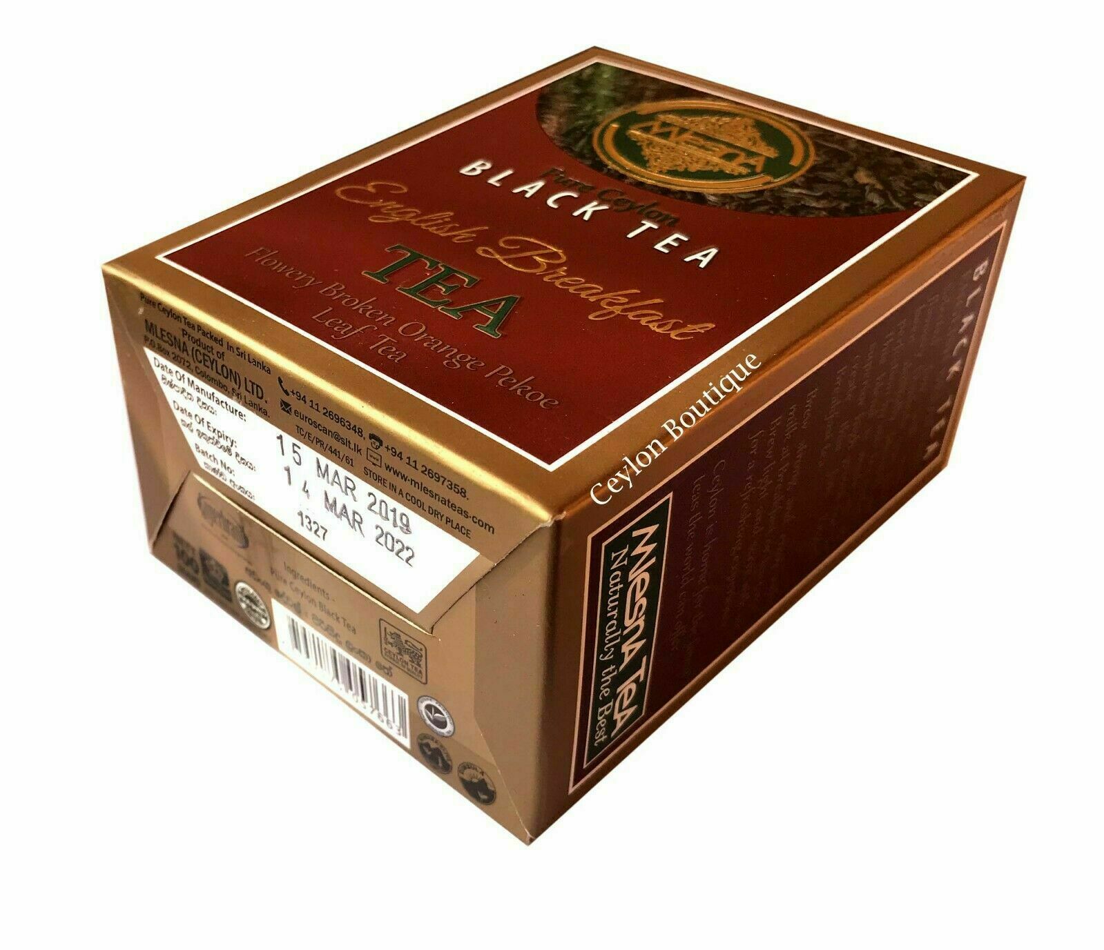 Mlesna Pure Ceylon English Breakfast Tea – 100g (3.5Oz)- FBOP Leaf Tea