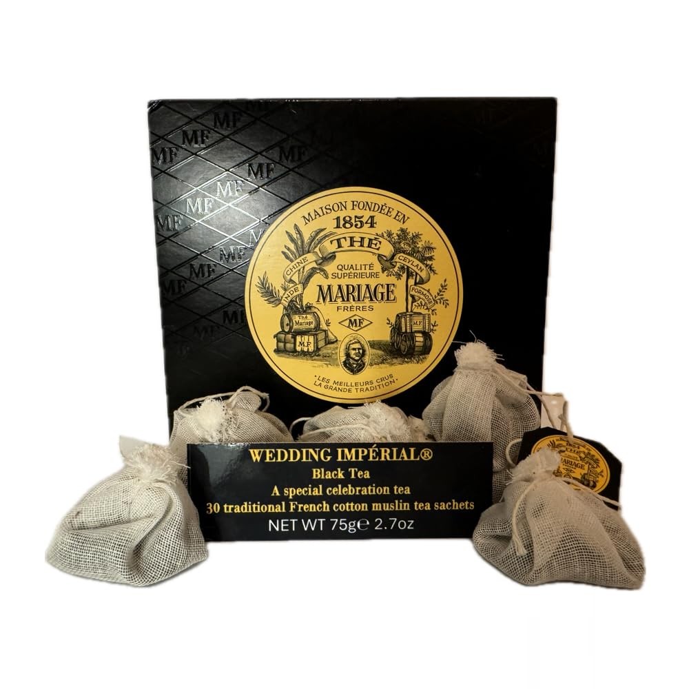 Tea Wedding Imperial Black Tea 30 Round Cotton Tea Bags Assam Chocolate Caramel