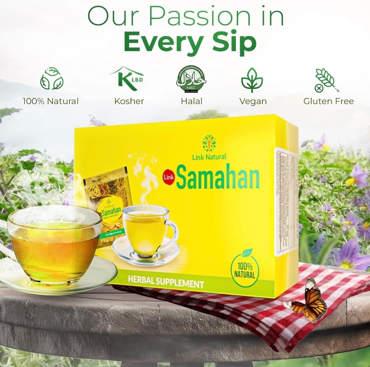 Link Samahan Ayurvedic Tea Natural Drink for Cough & Cold 100% Herbal Tea