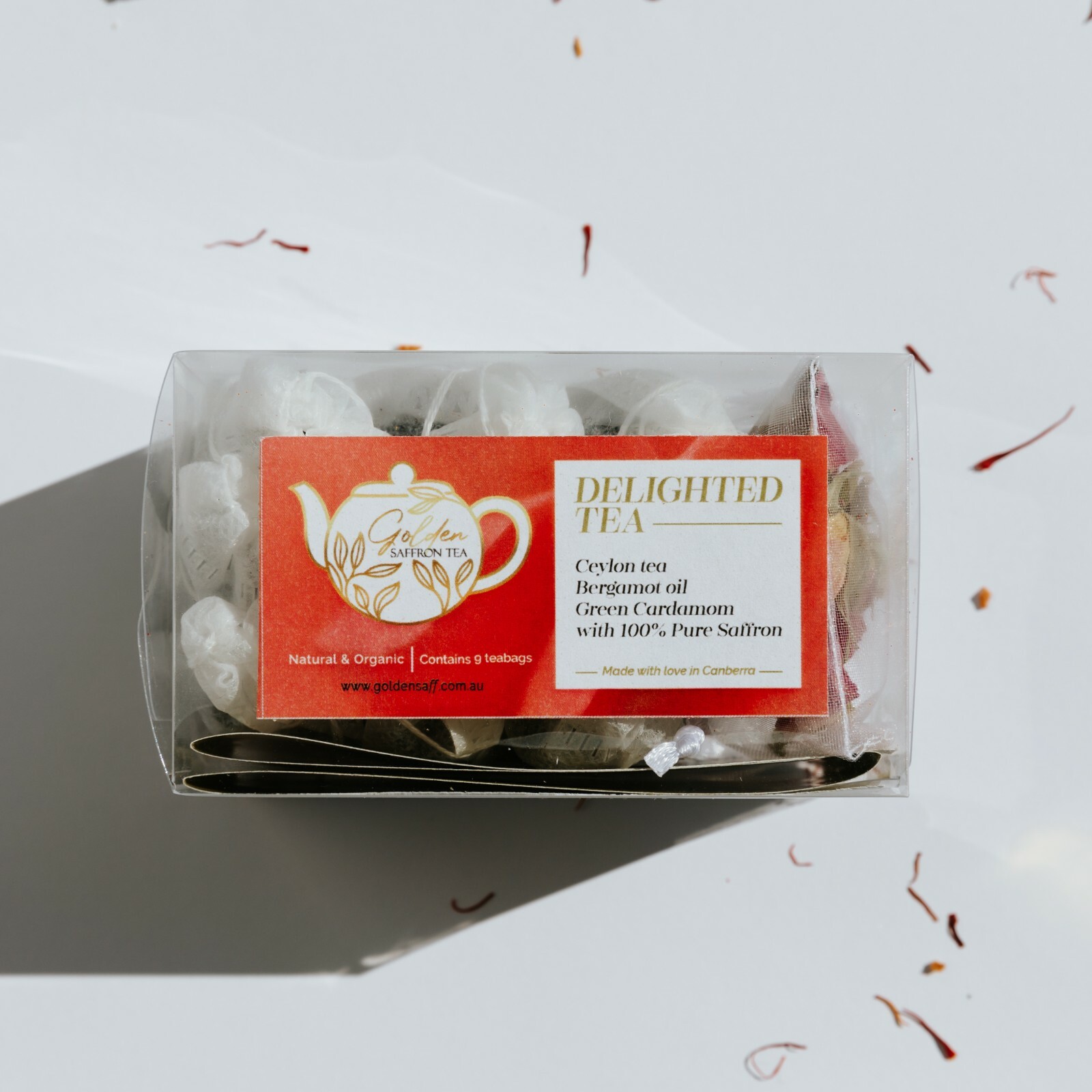 Saffron Tea | Delighted Tea (Ceylon Tea – Green Cardamom – Pure Saffron)
