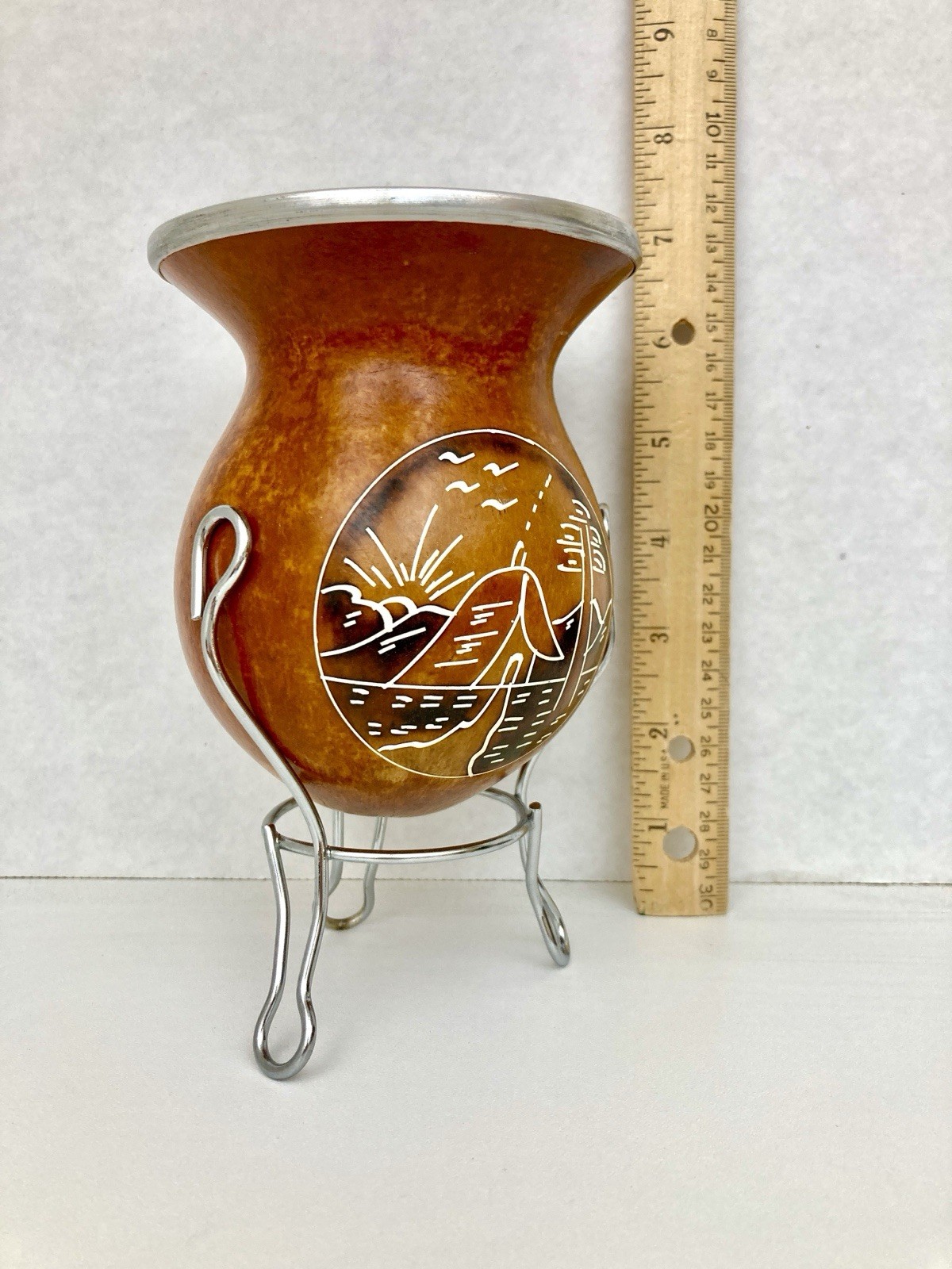 New Yerba Mate Drinking Gourd with Stand