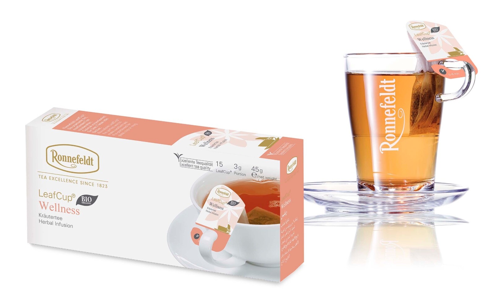 Ronnefeldt Leafcup® Wellness. 15 premium herbal tea bags