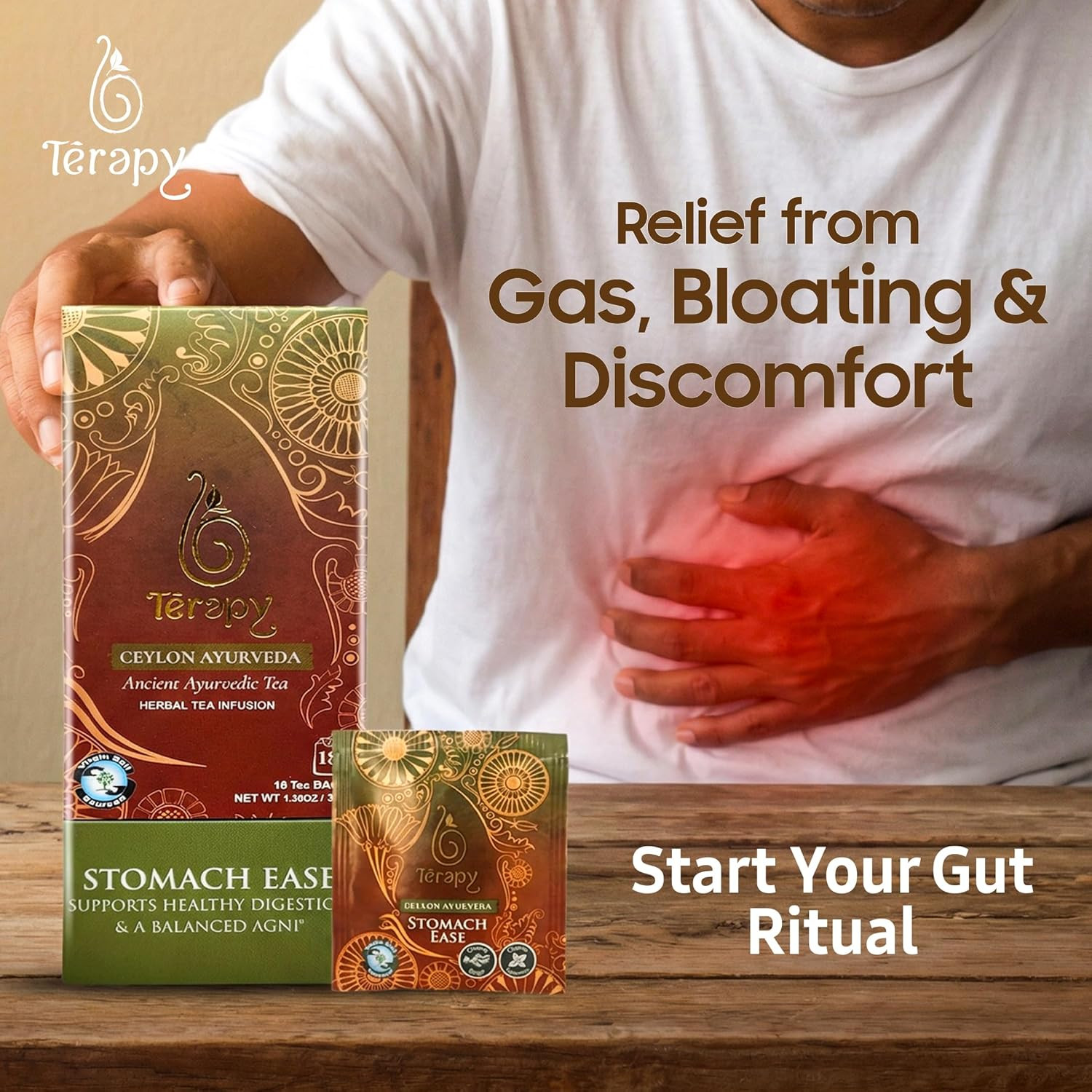 Ceylon Stomach Ease Tea (1 Pack) – Premium Ayurvedic Herbal Tea for Healthy Dige
