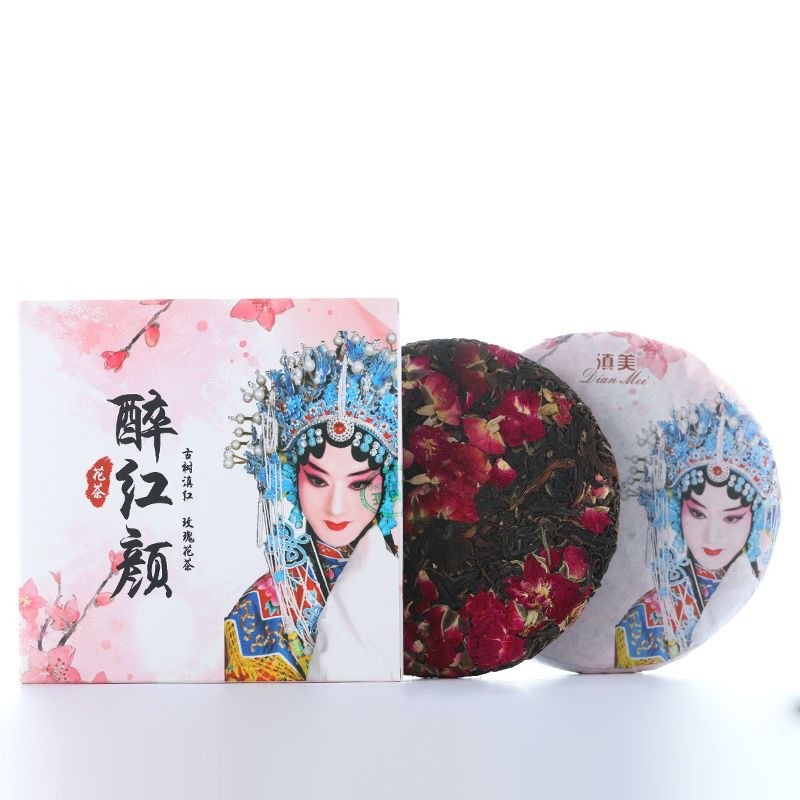 Flower Tea Red Tea Puer Golden Tea Slimming Tea Dian Hong Rose Black Tea 357g