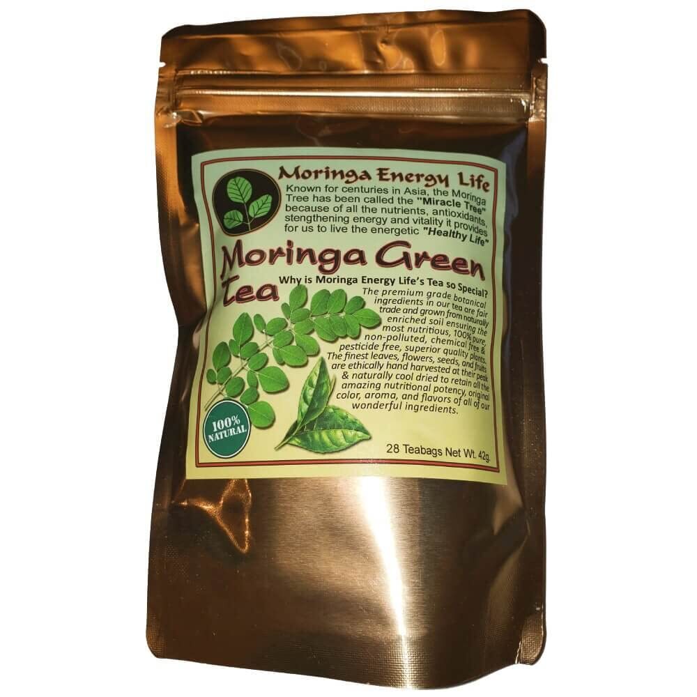 Moringa Green Tea Bags, Superfood Moringa Leaf, 28 Teas