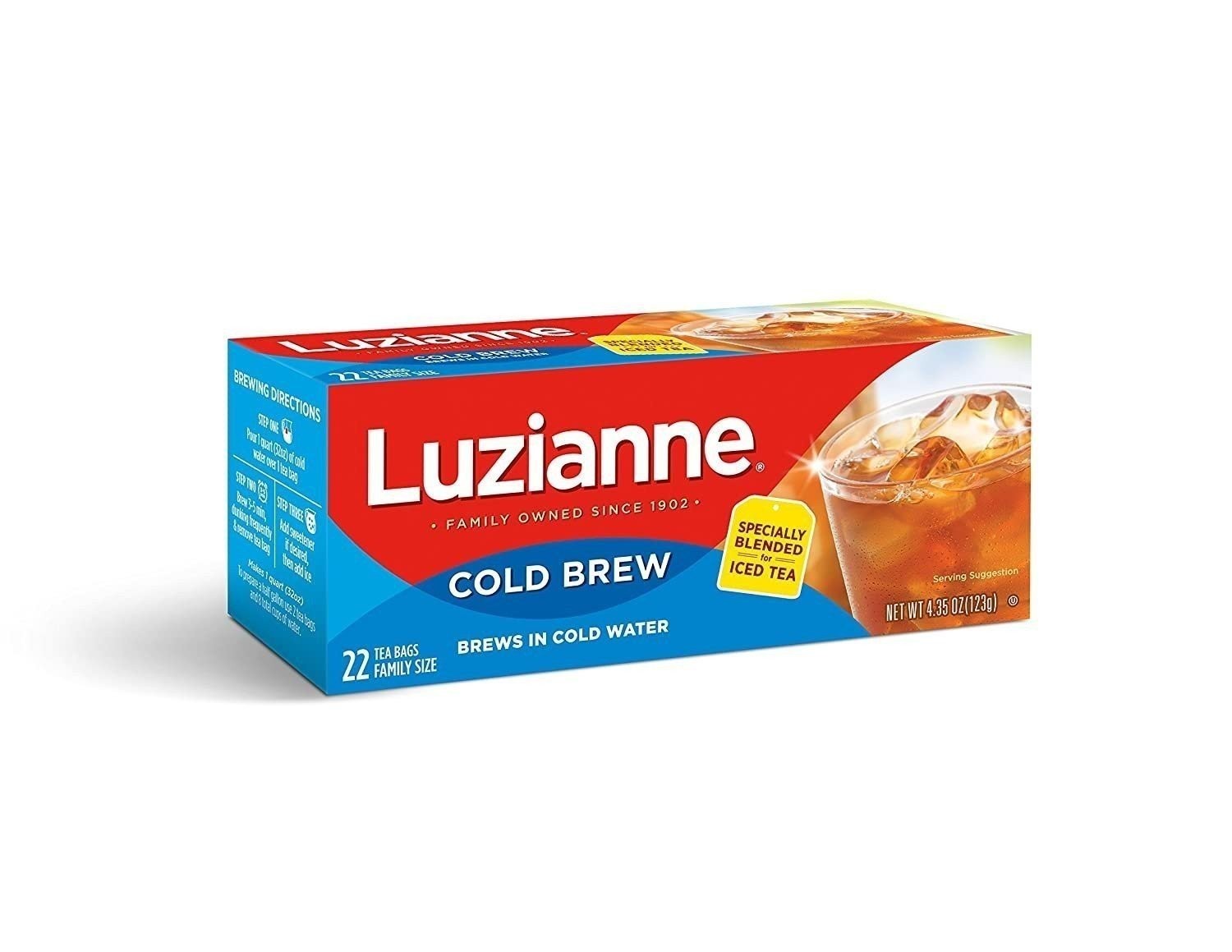 Luzianne Cold Brew Tea – 22 Count Cold Brew Tea Bags, Specially Blended Black…