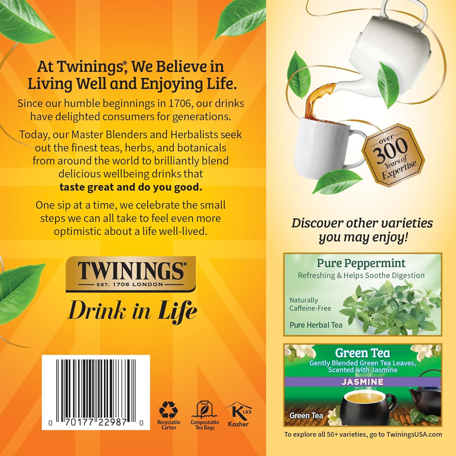 Lemon & Ginger Herbal Tea Individually Wrapped 100 Count (Pack Of 1) Tangy Lemon