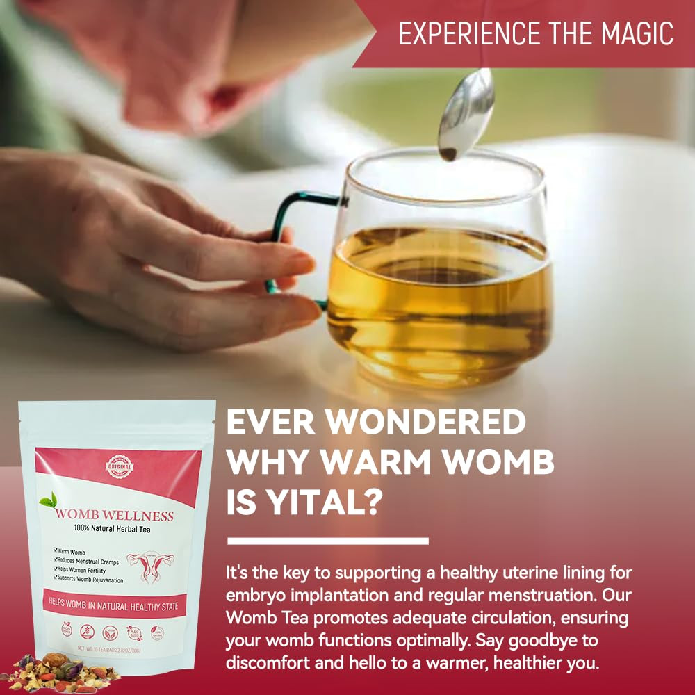 Laicuherb Natural Womb Fertility Tea for Women Ovary and Uterus Cleanse, Womb De