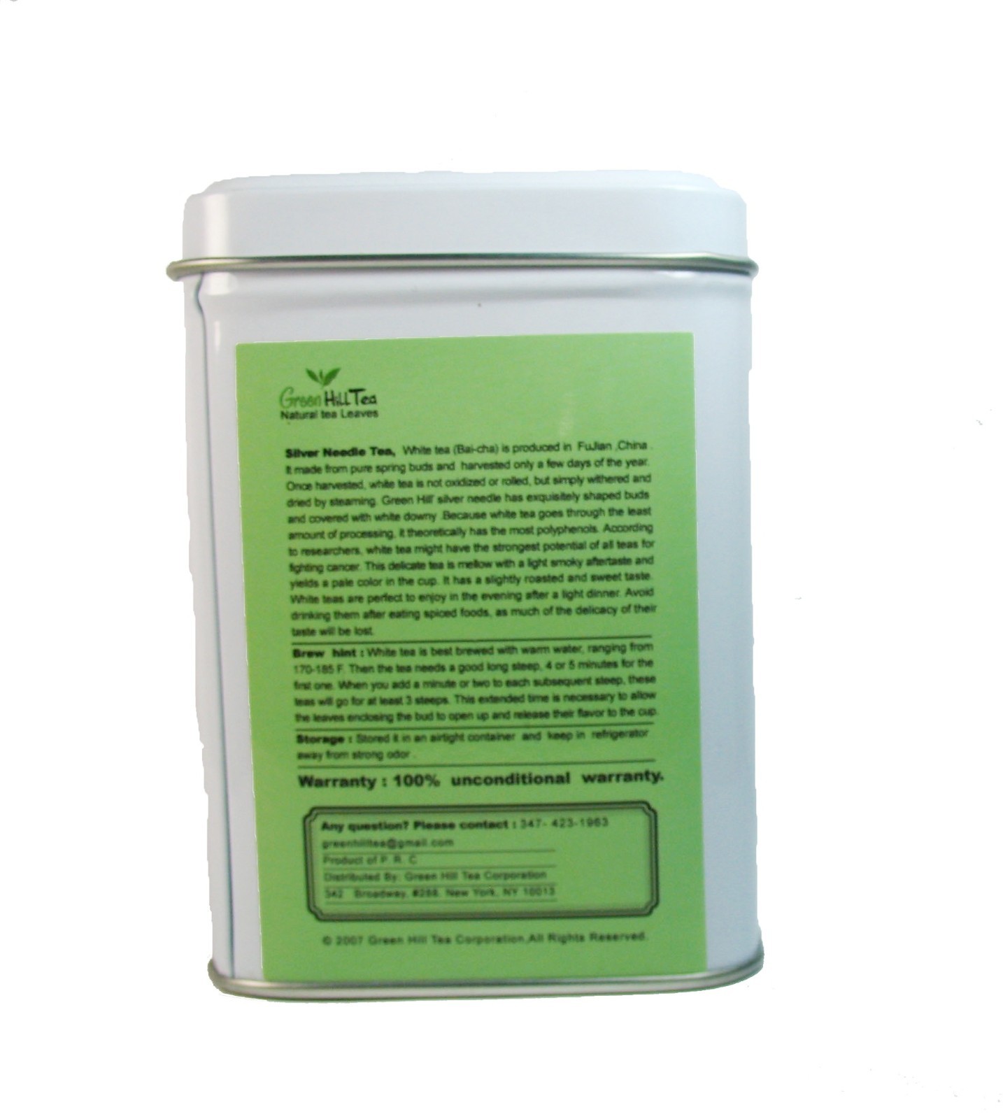 FuDing Silver Needle White tea Premium Loose Leave Tea 1.5 OZ in Tea Tin