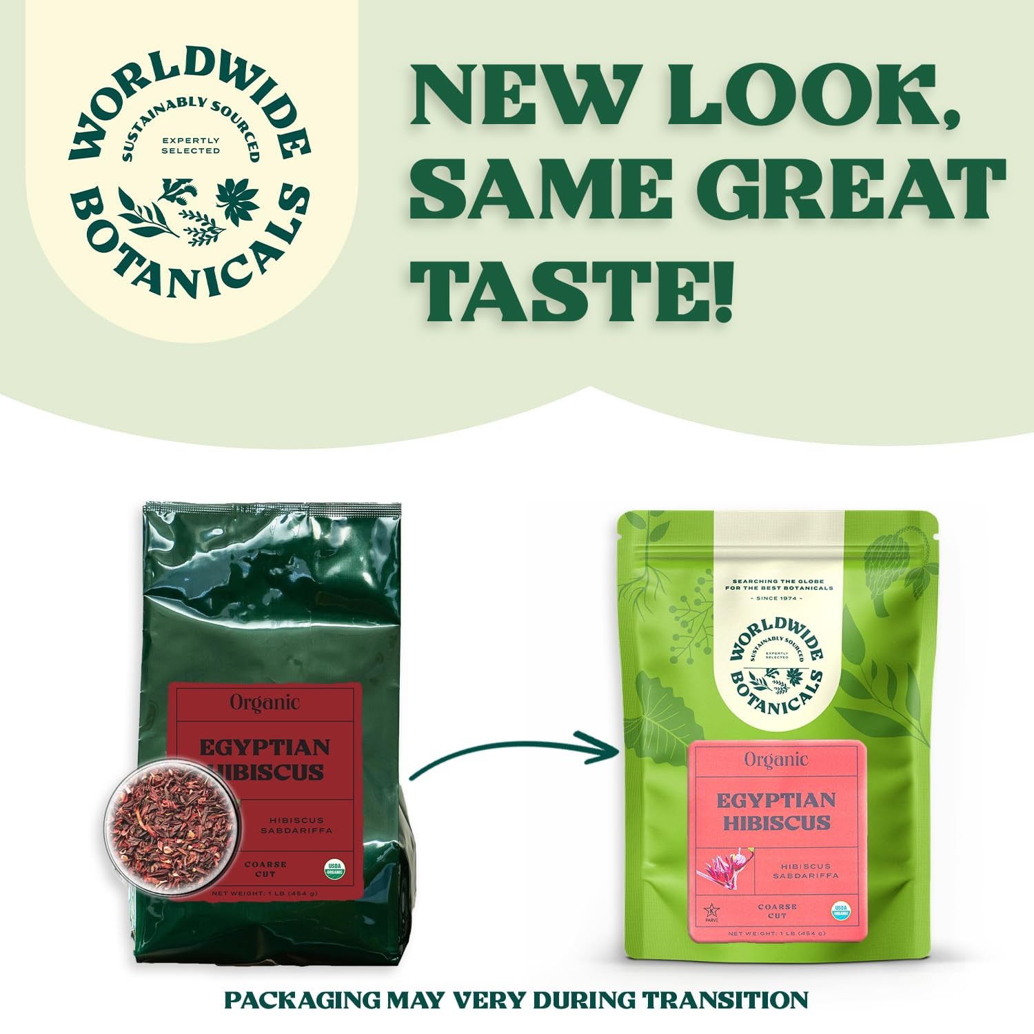 Worldwide Botanicals Organic Hibiscus Tea – 1 lb, Loose Leaf, Cut 16 Ounce