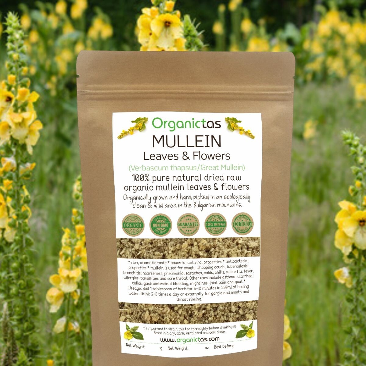 Organic Mullein Leaves Tea Mullein Herb with Health Benefits 200g / 7.10 oz