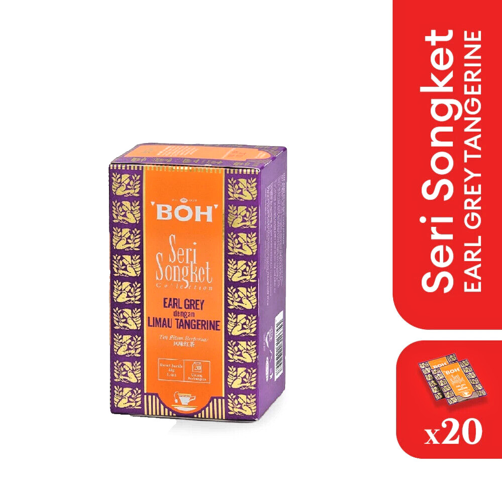 BOH SERI SONGKET EARL GREY WITH TANGERINE 20 TEABAG SACHET | MALAYSIA PRODUCT.