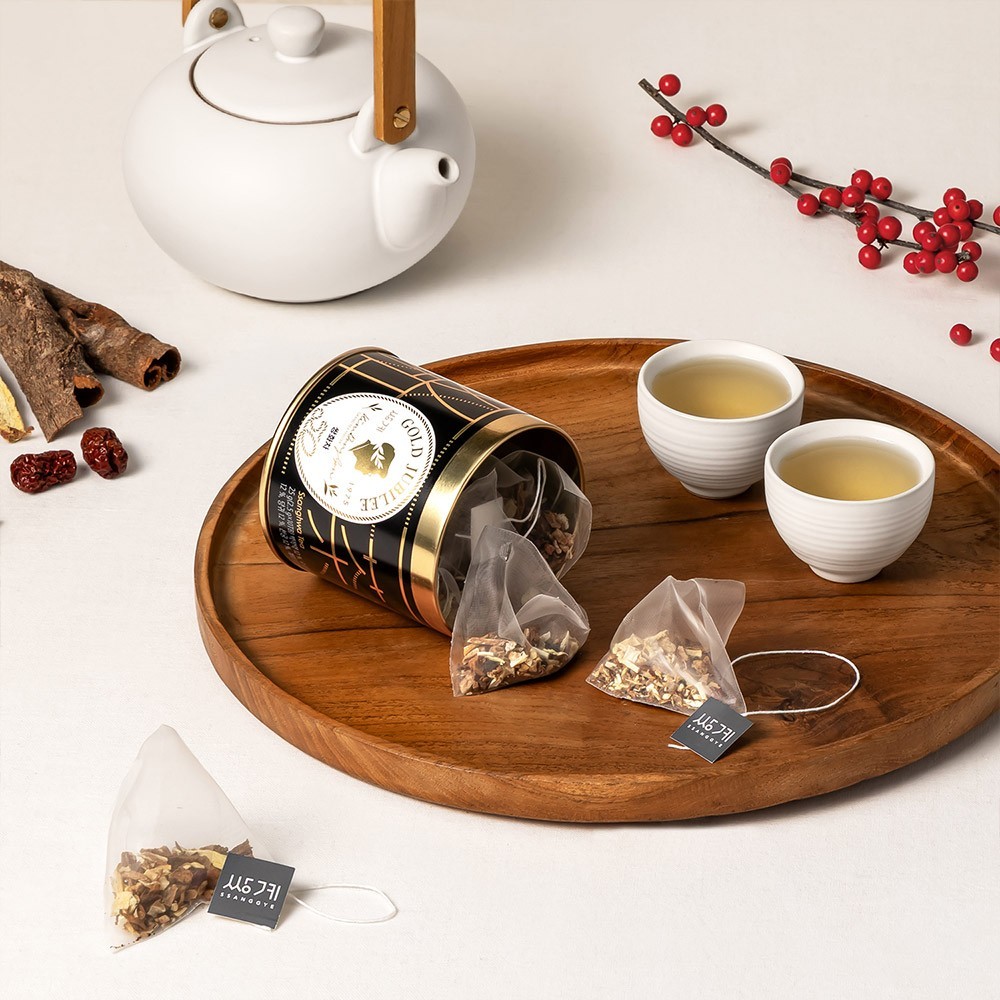 Korean Ssanghwa Tea 10 Pyramid Bags | Caffeine Free | Ssanggye Gold Jubilee