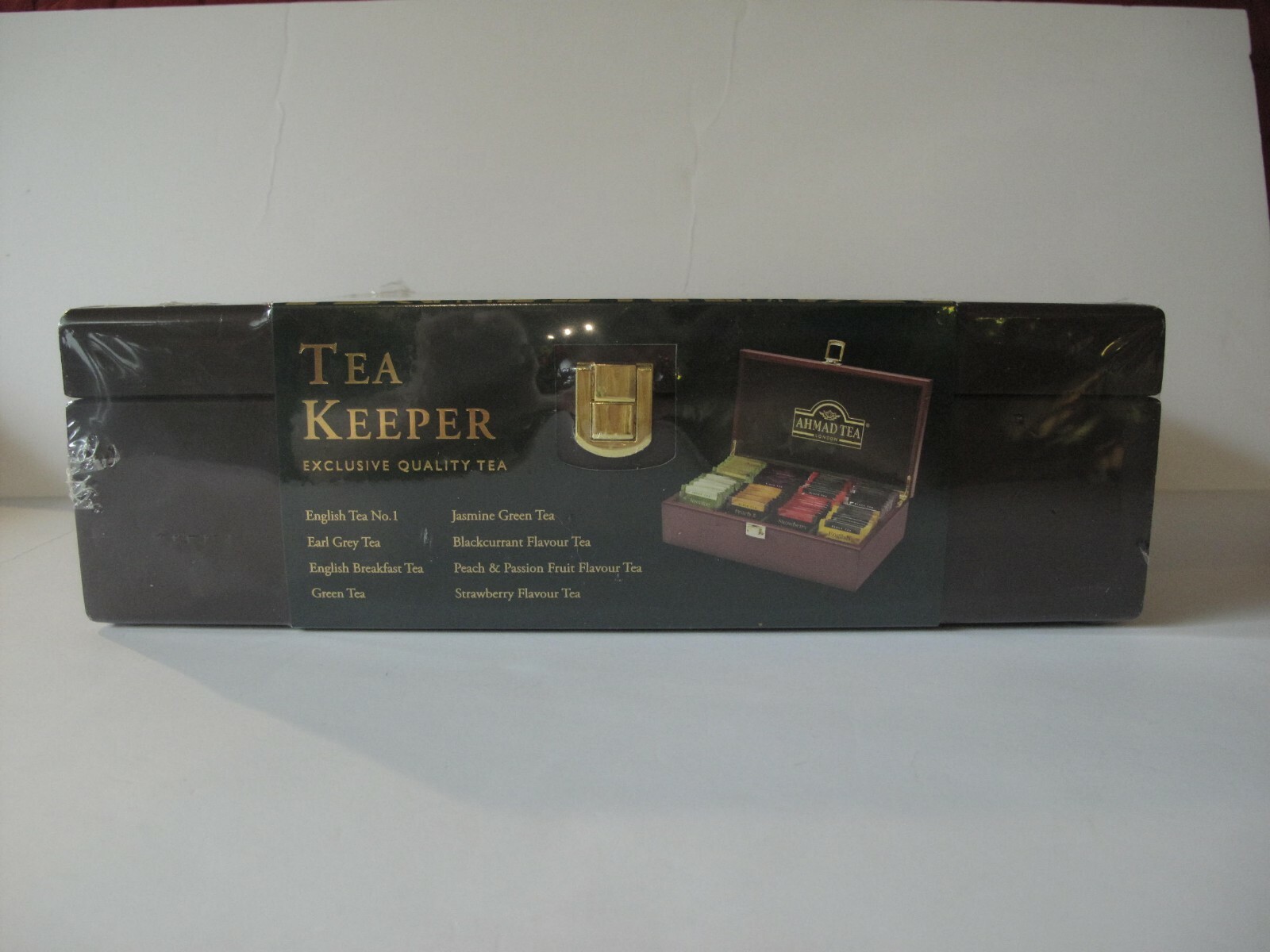 Ahmad Tea Keeper Wooden Box with 80 Assorted Tea Bags