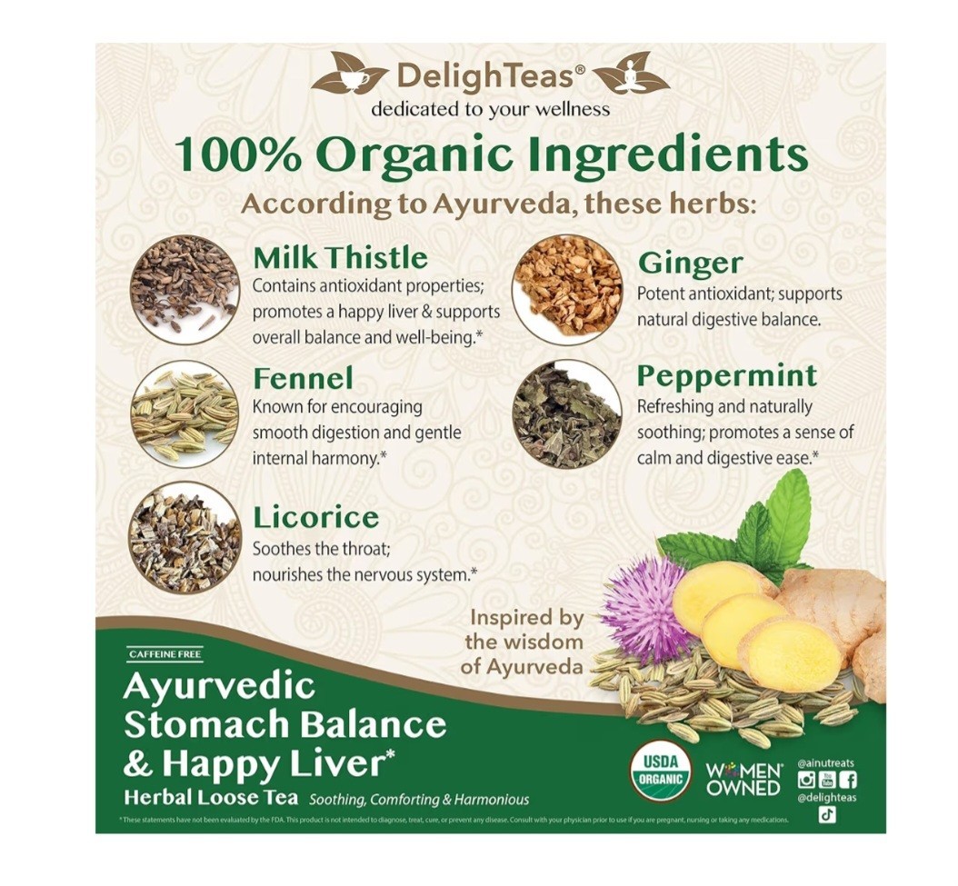 DelighTeas Stomach Balance & Happy Liver Herbal Loose Tea Organic 140g