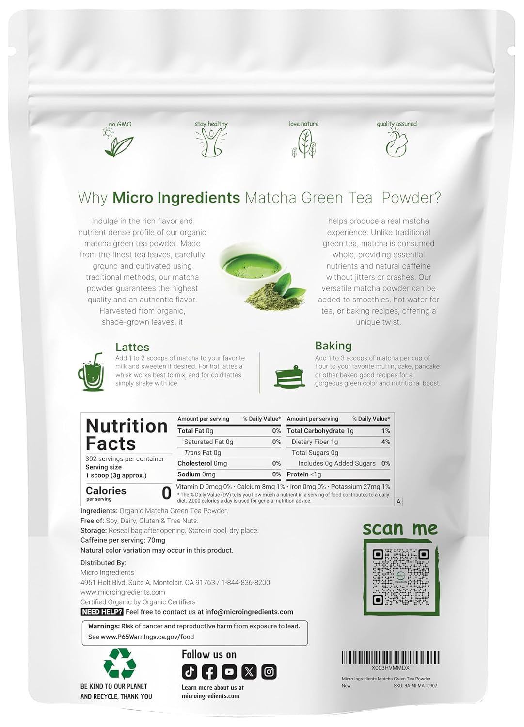 Organic Matcha Green Tea Powder, 2 Lb | First Harvest, Culinary Grade from Ja…