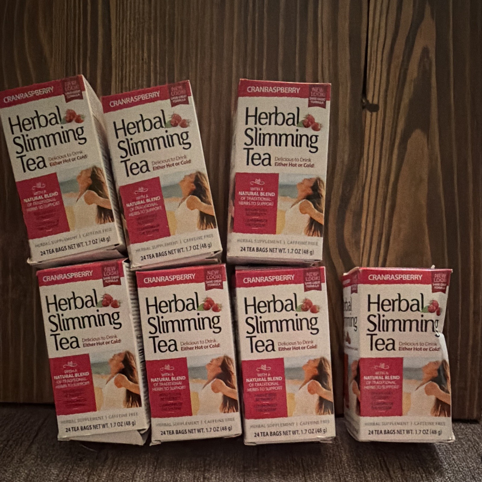 21st Century Herbal Slimming Tea Cranraspberry Caffeine Free 24pk 48g – Lot of 7