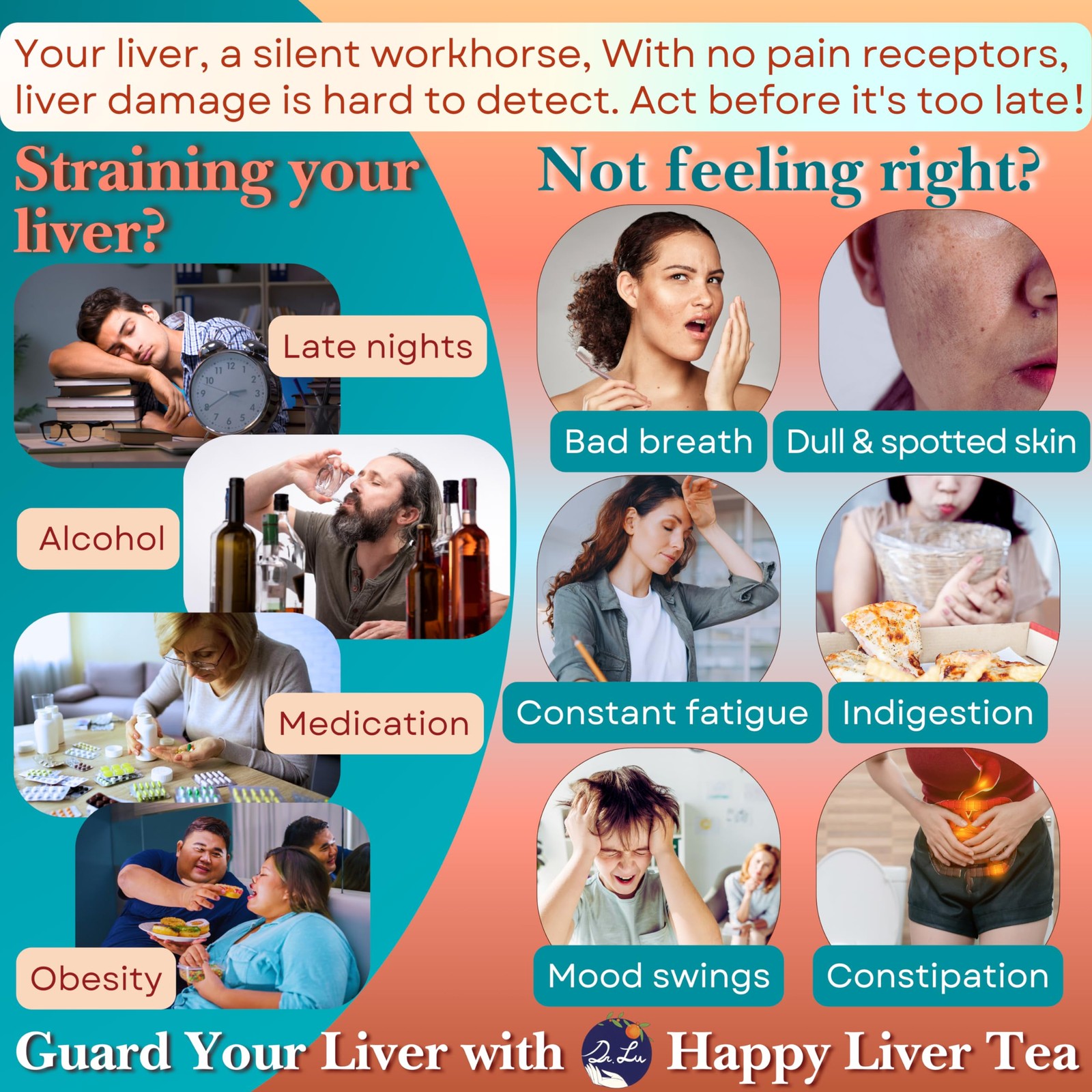 Natural Liver Detox Tea | Milk Thistle, Turmeric, Dandelion Blend | Made in USA
