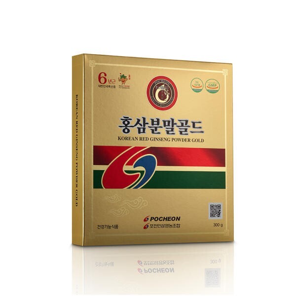 6 Year Korean Red Ginseng Root Powder Gold 300g 100% Root Powder No additives