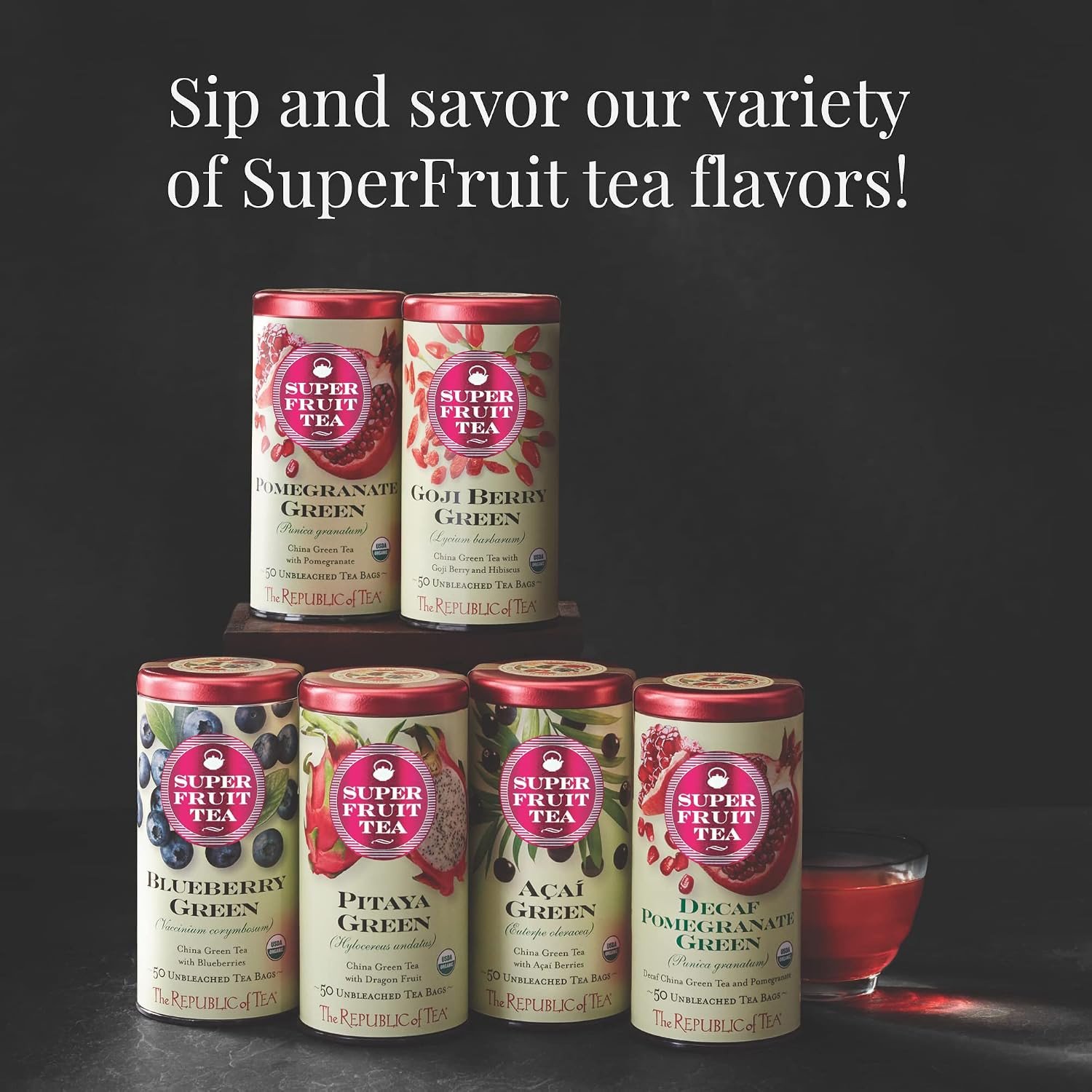 The Republic of Tea Acai Berry Green Tea – Caffeinated Superfruit – Natural Heal