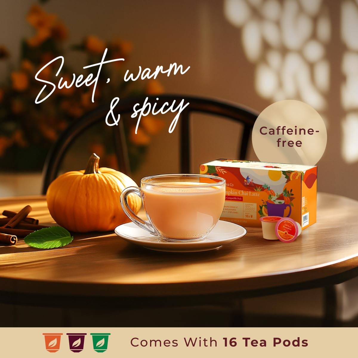 Gya Tea Co Pumpkin Chai Latte Gift Set (16 ct) – 16 Count (Pack of 1)