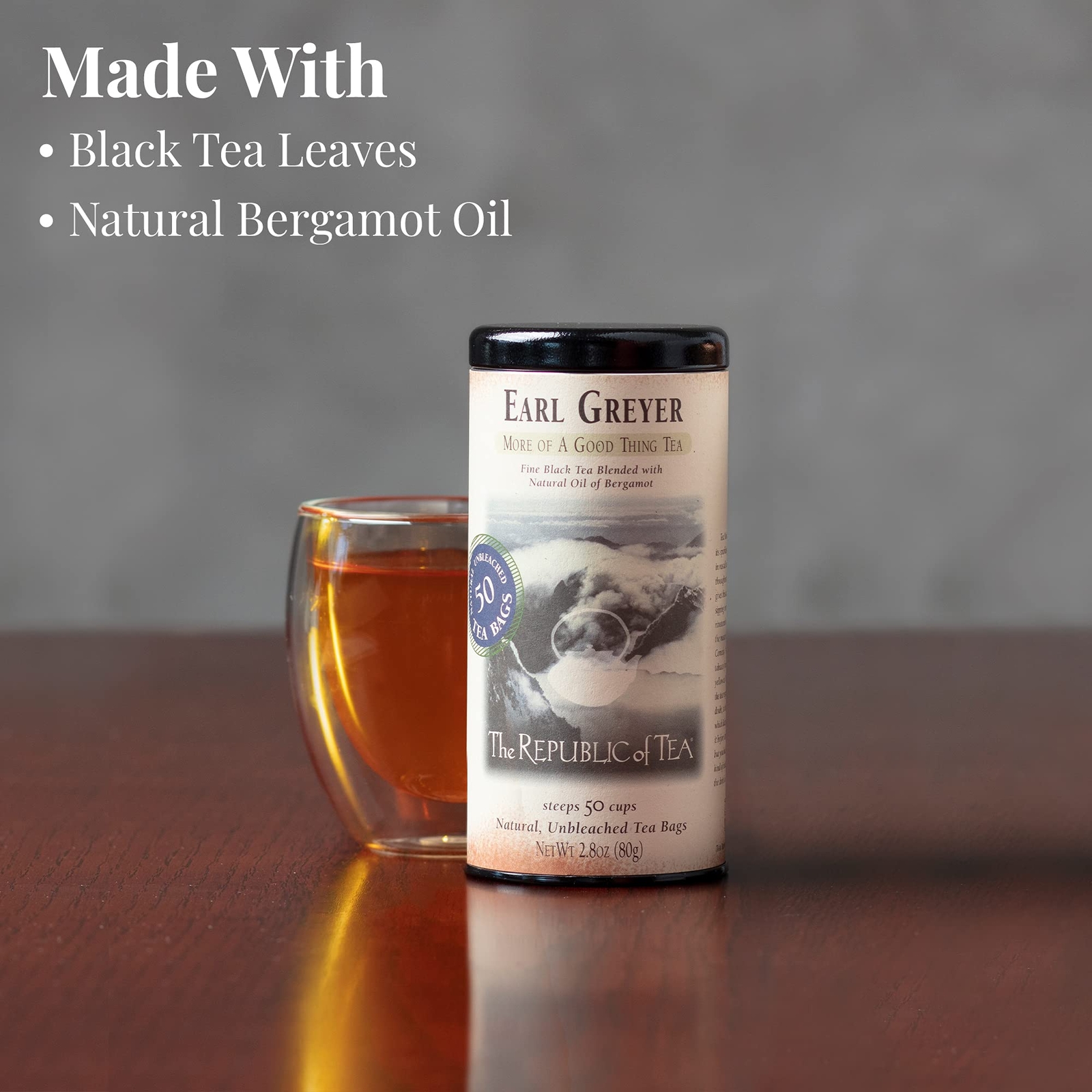 Earl Grey Tea 50 Count Premium Black Tea with Natural Bergamot Oil
