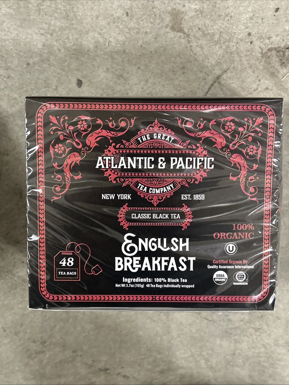 A&P Organic English Breakfast Tea 2 48 Count boxes Atlantic Pacific